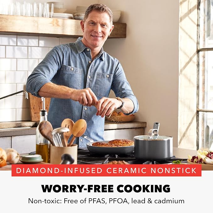 GreenPan x Bobby Flay 13 Piece Nonstick Cookware Pots and Pans Set, PFAS-Free - Image 2