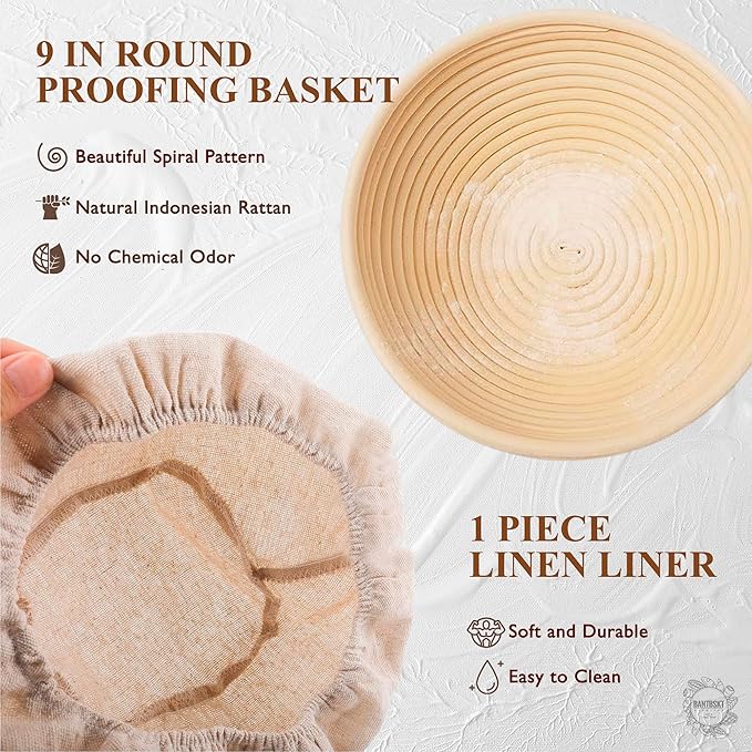 Complete Sourdough Starter Kit, Sourdough Bread Baking Supplies, Banneton Bread - Image 6