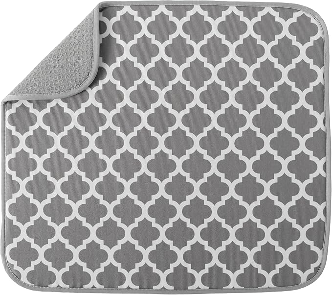 S&T INC. Dish Drying Mat, 16” x 18”, Absorbent Microfiber Kitchen Counter Mat by STINC
