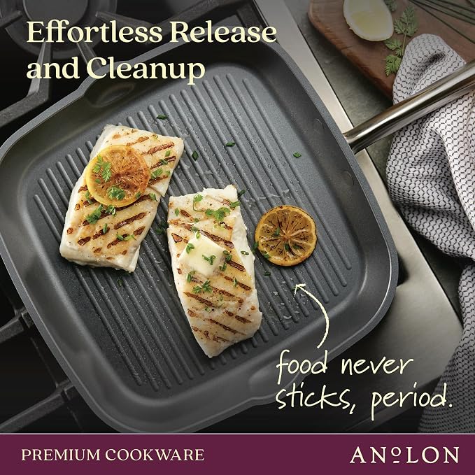 Anolon Accolade Forged Hard Anodized Nonstick Square Grill Pan/Griddle - Image 3