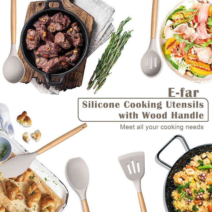 E-far Silicone Cooking Utensils Set, 5-Piece Kitchen Utensils Set - Image 6