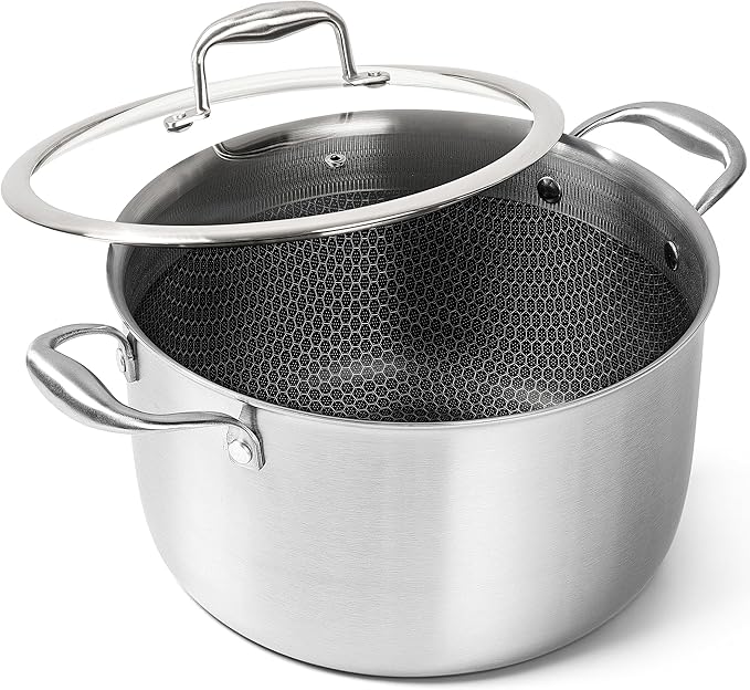MICHELANGELO Tri-ply Stainless Steel Stock Pot, 8-Quart Stockpot by Michelangelo