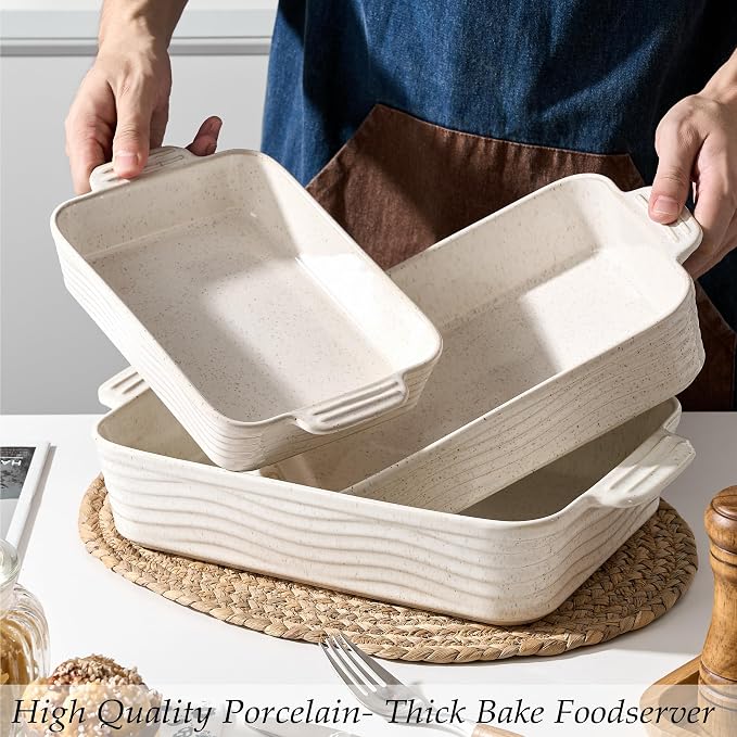 Ceramic Baking Dish Set of 3, Casserole Dishes - Image 6