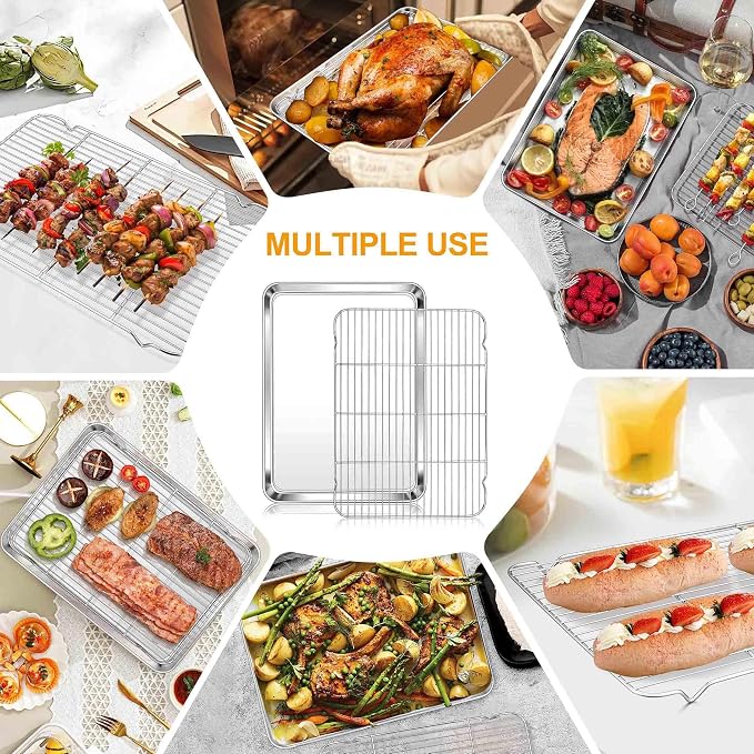 Homikit Baking Sheet with Rack, Big Bacon Baking Tray with Cooling Rack - Image 6