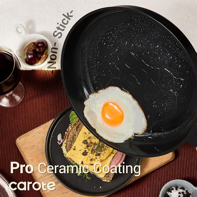 CAROTE Ceramic Cookware Set Nonstick, Non-Toxic & PFAS-Free, Dishwasher - Image 3