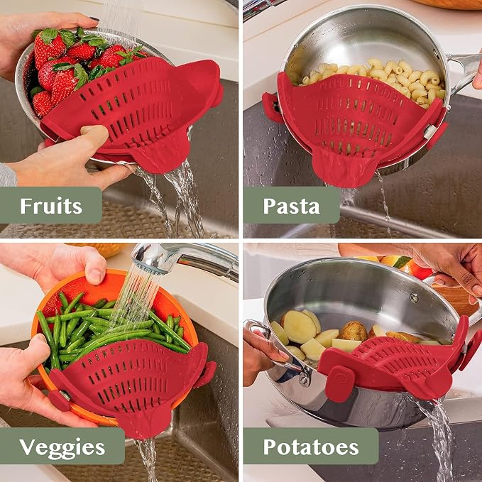 Kitchen Gizmo Snap N Strain Silicone Pot Strainer - Image 7