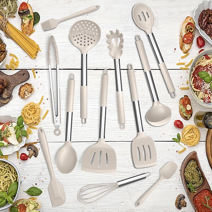 E-far Silicone Cooking Utensils Set, Heat Resistant Kitchen Spatulas Turner - Image 7