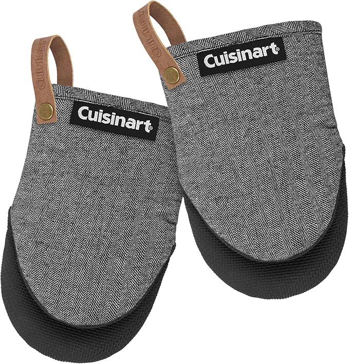 Cuisinart Heritage Mini Oven Mitts – 5.5” x 7” Heat-Resistant Kitchen Mitts by BestBrands