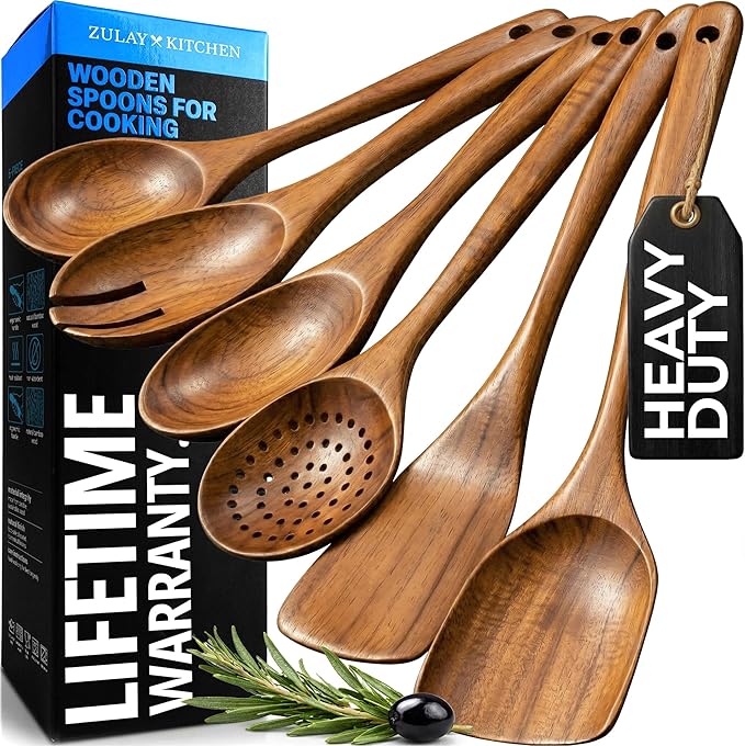 Zulay Kitchen 6 Piece Wooden Spoons by ZulayKitchen