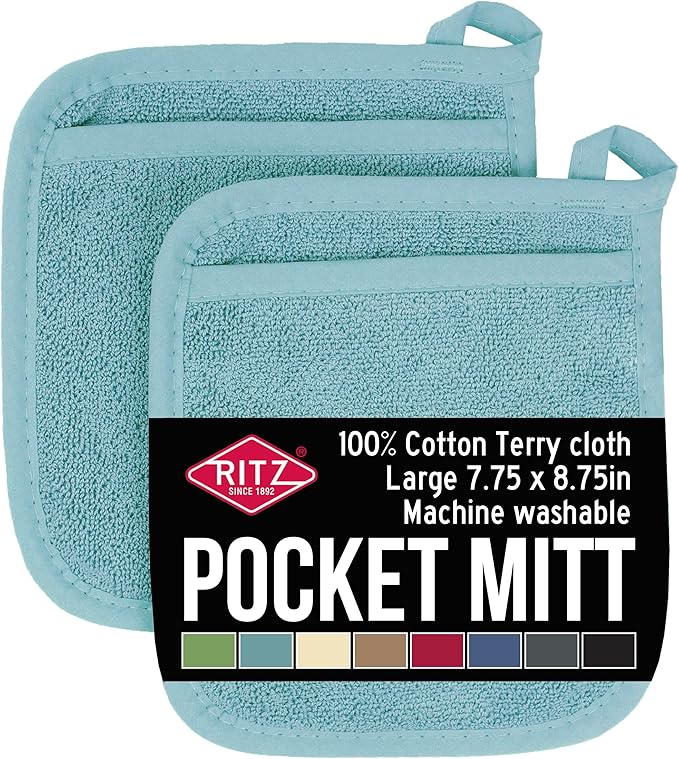 RITZ Terry Pocket Mitt & Hot Pad: Unparalleled Heat Resistant, Durable 100% by Ritz+Foodservice