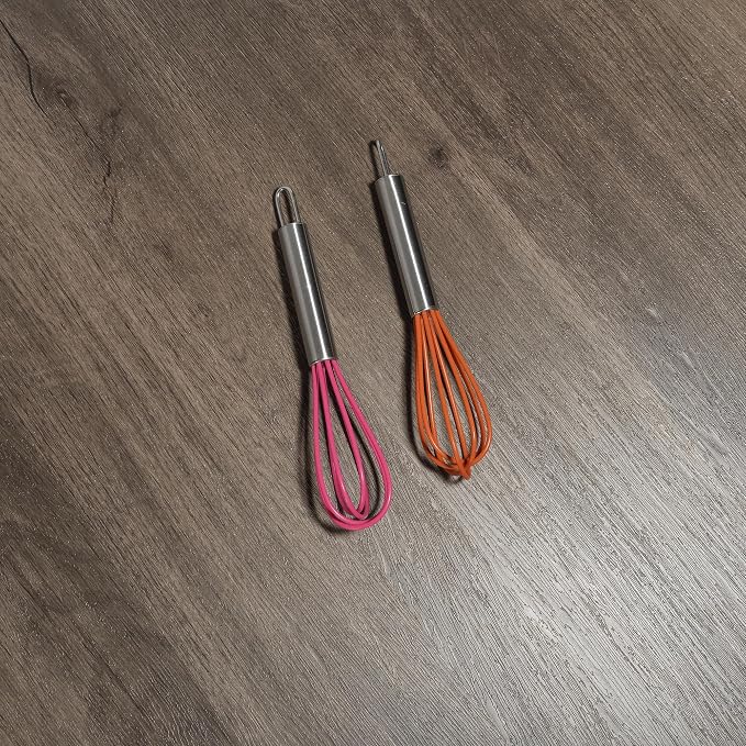 Mini Whisks 6 inch 2Pcs Stainless Whisk+silica gel, Hand Egg Mixer - Image 4