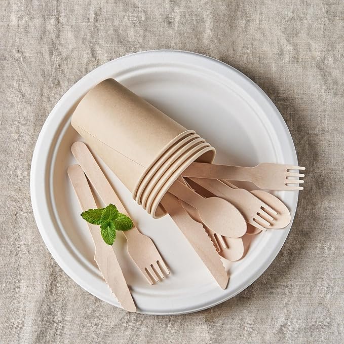JALUXING 100% Compostable Wooden Cutlery Set - Image 6