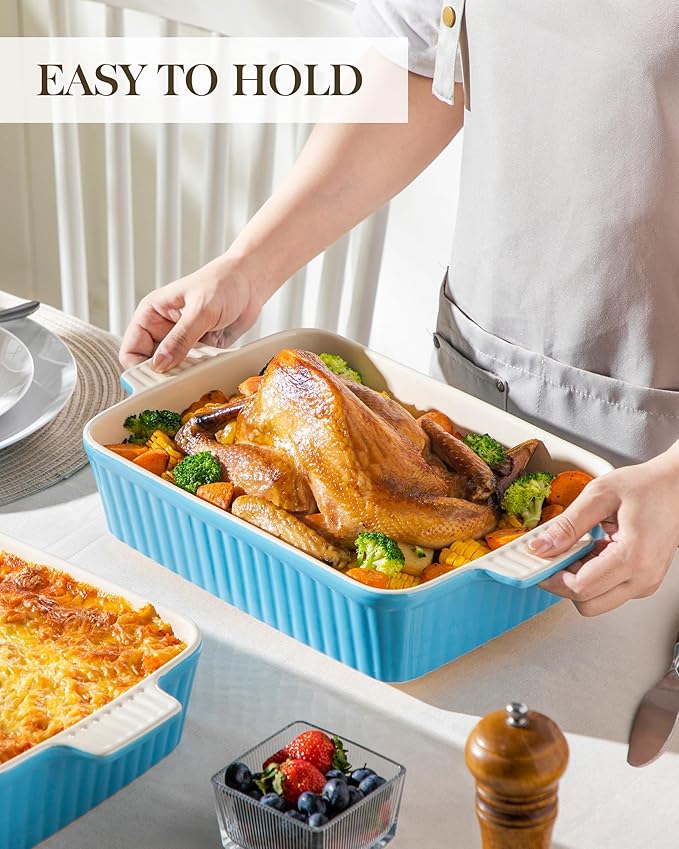 MALACASA 4.4 QT Baking Dish, 9x13 Large Casserole Dish - Image 6