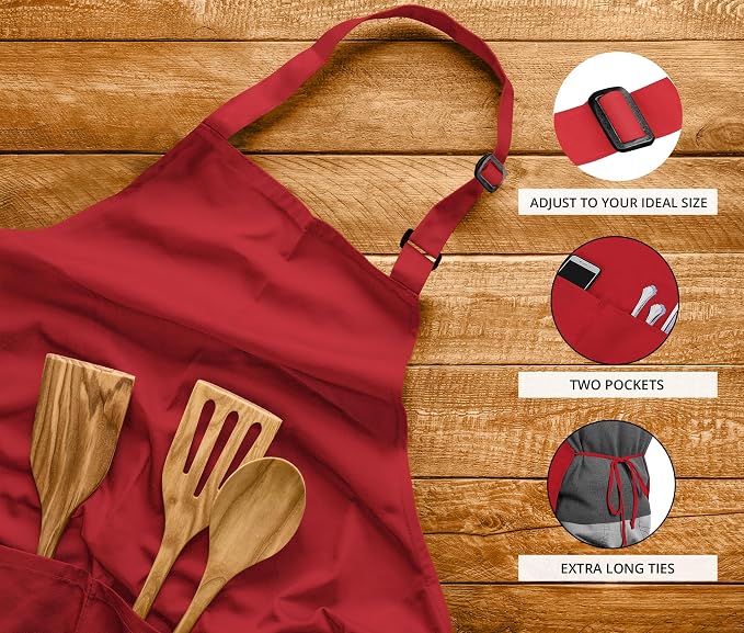 Utopia Kitchen 2 Pack Bib Apron, Adjustable - Image 4