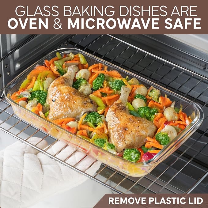 COOK WITH COLOR 8 PC. Glass Baking Dish Set with Lids - Image 6