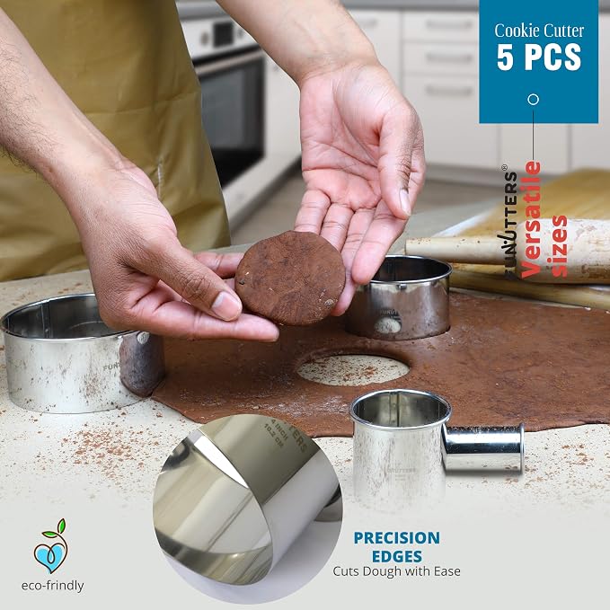 Cookie Cutter Set, Measuring 1'', Round Metal Baking Rings - Image 6