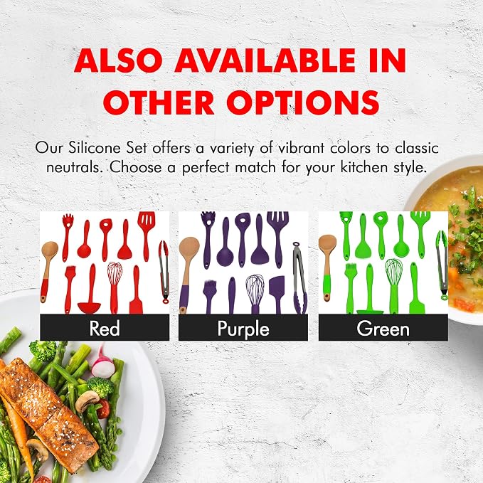 Chef Craft Premium Silicone Kitchen Tool and Utensil Set, 11 Piece - Image 7