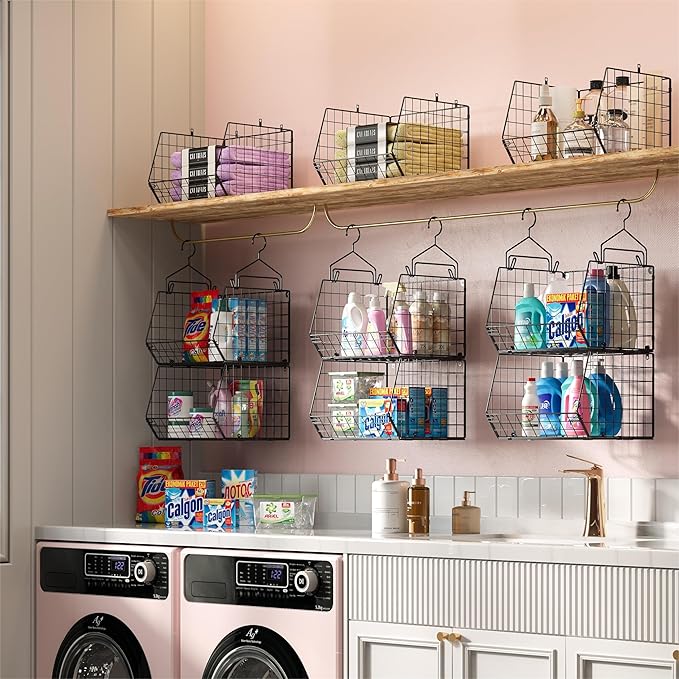 5 Tier Closet Hanging Organizer, Clothes Hanging Shelves - Image 5