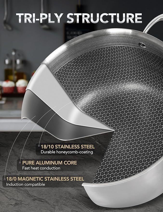 MICHELANGELO 6 Pcs Tri-ply Stainless Steel Pot Set, 2QT & 3QT & 8QT Pot - Image 8