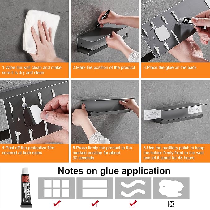 DUFU Paper Towel Holder with Shelf - Image 4