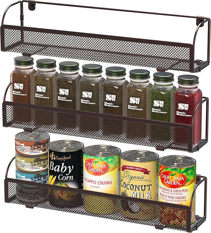 Simple Houseware Wall Mounted Spice Rack Shelves Organizer by SimpleHouseware