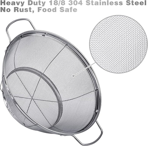 5 Pack 18/8 Stainless Steel Colander Sieves, Rinse or Steam - Image 2