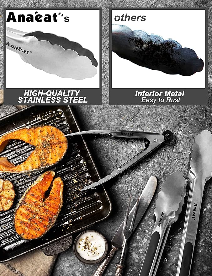 Anaeat 7" Mini Cooking Tong Stainless Steel - Image 4