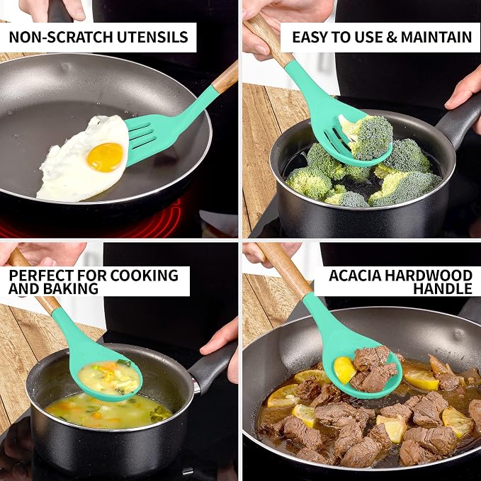 Zulay Kitchen Non-Stick Cooking Utensils Set - Image 3