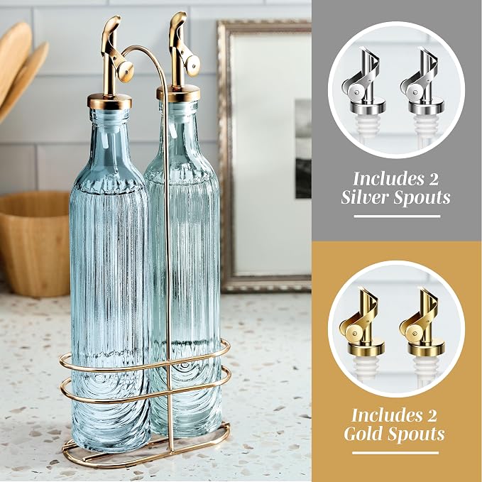 COOK WITH COLOR Glass Olive Oil Bottle Dispenser - Image 4