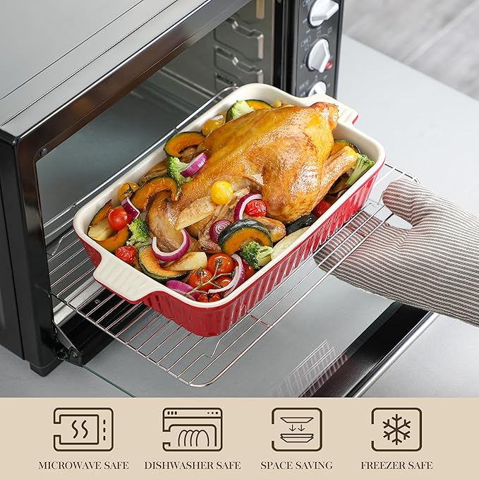 Bakeware Set of 4, MALACASA Porcelain Baking Pans Set - Image 4