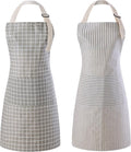 Tosewever 2 Pieces Kitchen Cooking Aprons, Waterproof Linen Adjustable Bib by Tosewever