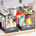 VUSIGN Under Sink Organizers Storage, 2 Tier Under Cabinet Organizer Shelf by VUSIGN