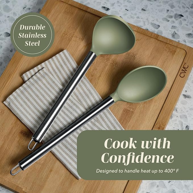 COOK WITH COLOR Silicone Cooking Utensils, Kitchen Utensil Set, Cooking Utensils - Image 5