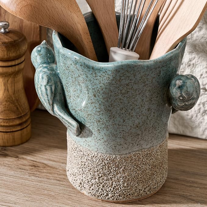 6.38“H Utensil Holder for Kitchen Counter, Modern Farmhouse Cooking Utensil - Image 4
