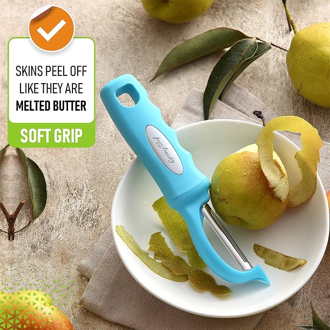 Spring Chef Premium Swivel Vegetable Peeler, Soft Grip Handle and Ultra Sharp - Image 4
