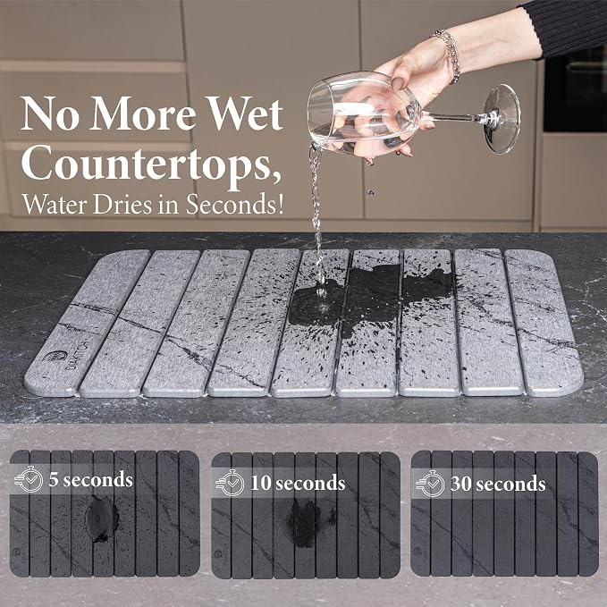 Stone Drying Mat for Kitchen Counter – Super Absorbent Stone Dish Drying Mat - Image 5