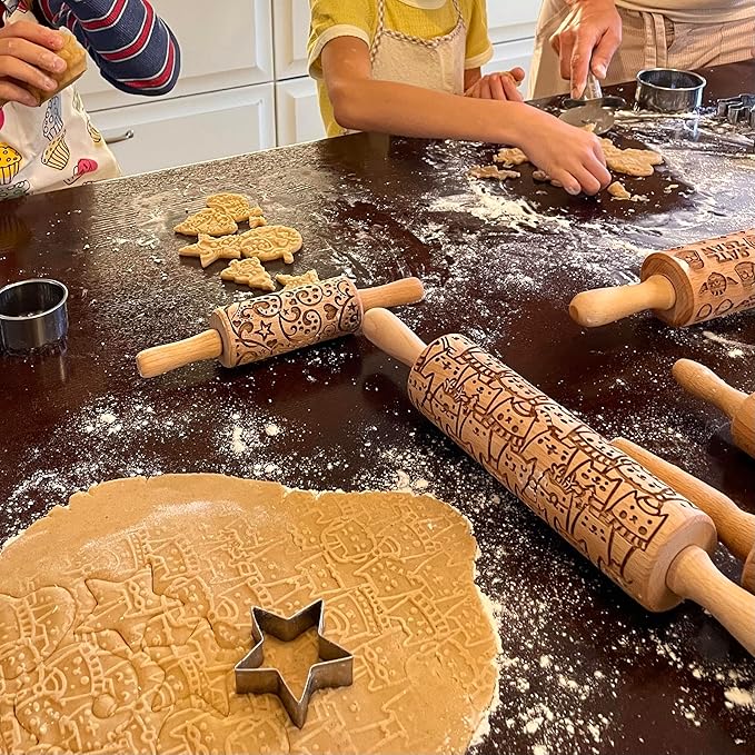MOSS ROSE Embossed Rolling Pin for Ceramic. Clay Roller and Ceramic Stamp for - Image 3