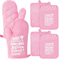 GROBRO7 6Pcs Cotton Oven Mitts Pot Holders Funny Women Resistant Hot Pads by GROBRO7