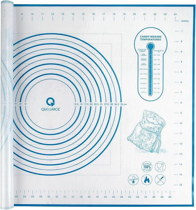 Silicone Baking Mat with Measurements, Pastry/Fondant/Dough Rolling by WelcometoQuellance