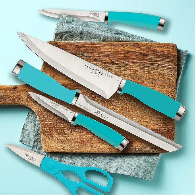 Hampton Forge Epicure True Aqua Knife Block Set, 15 Piece - Image 6
