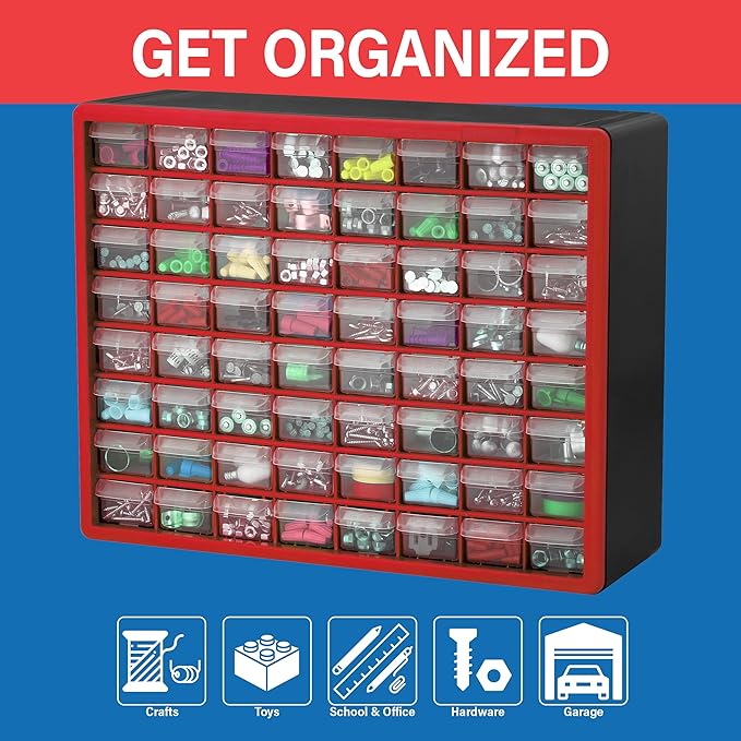 Akro-Mils 64-Drawer Plastic Drawer Storage Cabinet - Image 4