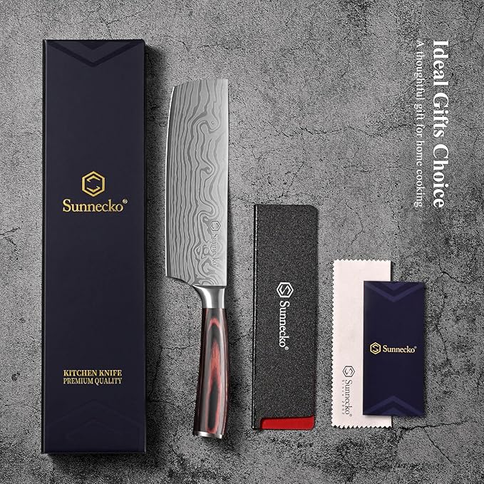 Sunnecko Japanese Nakiri Knife 7 Inch - Image 6