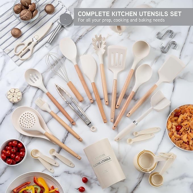 Country Kitchen Non Stick Silicone Utensil Set - Image 3