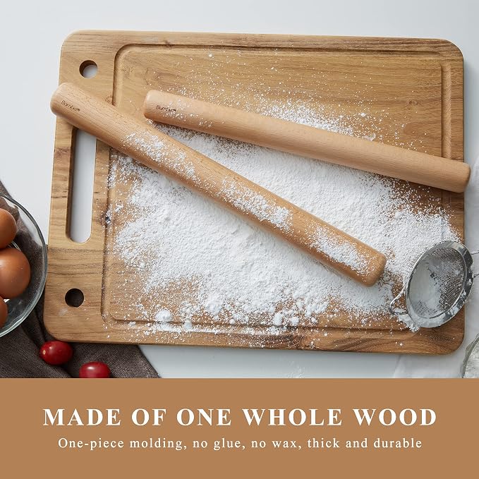 Bamber Wood Rolling Pin for Baking Wooden Rolling Dowel Stick Dough Roller for - Image 6