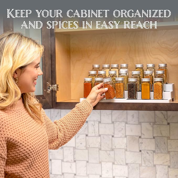 Oizeir Plastic 3-Tier Expandable Spice Rack, Adjustable Length, Stability - Image 6