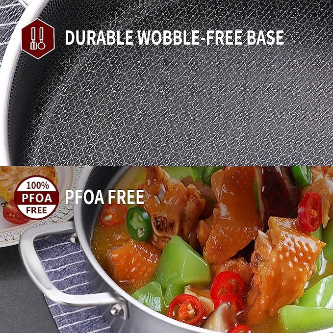 LOLYKITCH 6 QT Tri-Ply Stainless Steel Non Stick Sauté Pan - Image 4