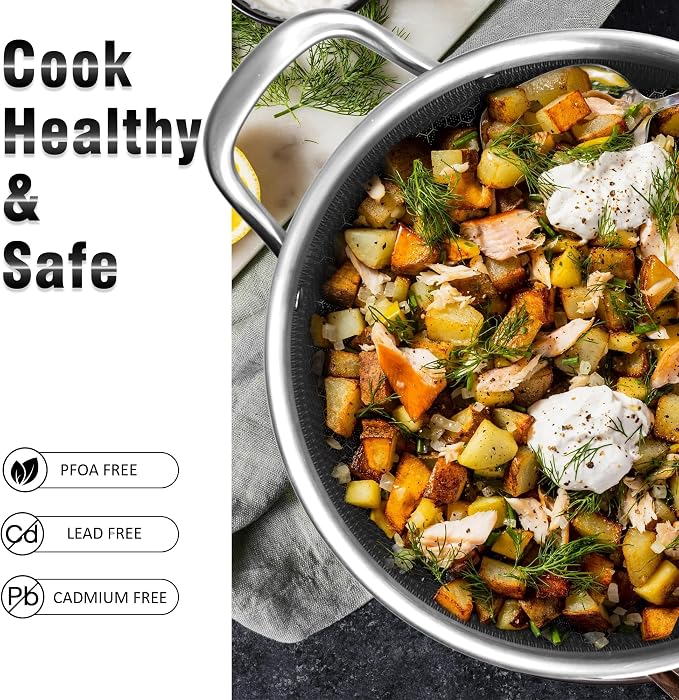 AuFranc™ Hybrid Nonstick 6 Quart Stainless Steel Stockpot - Image 3