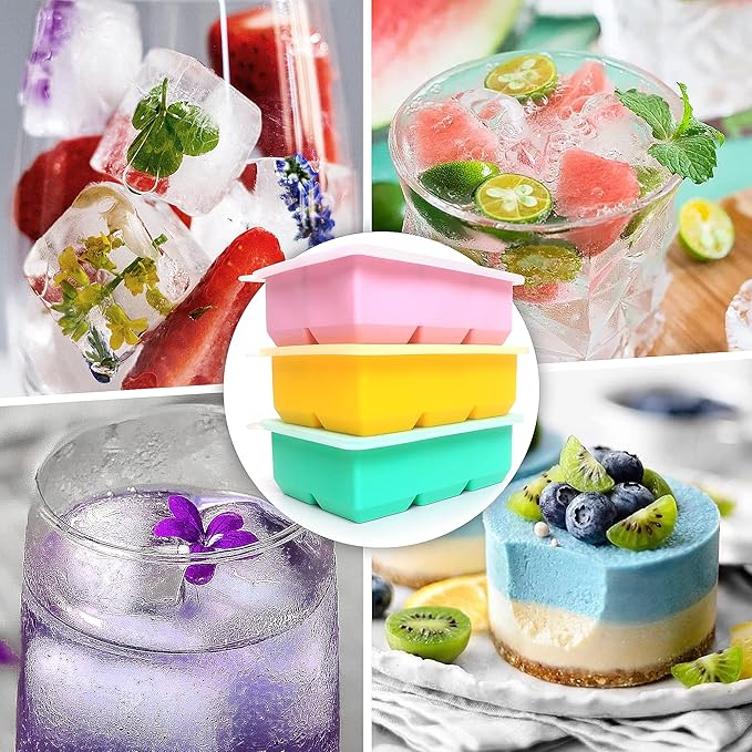 Excnorm Silicone Ice Cube Trays 3 Pack - Image 2
