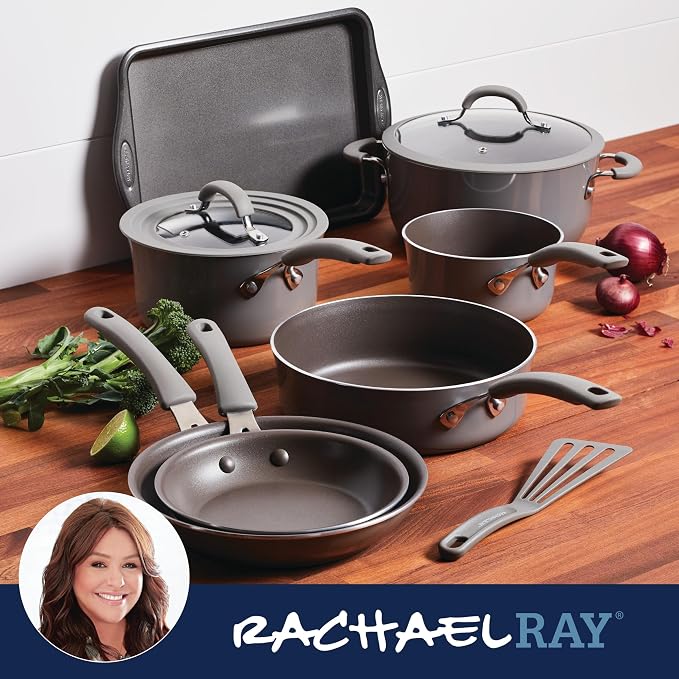Rachael Ray Cook + Create Nonstick Cookware/Pots and Pan Set, 10 Piece - Image 8