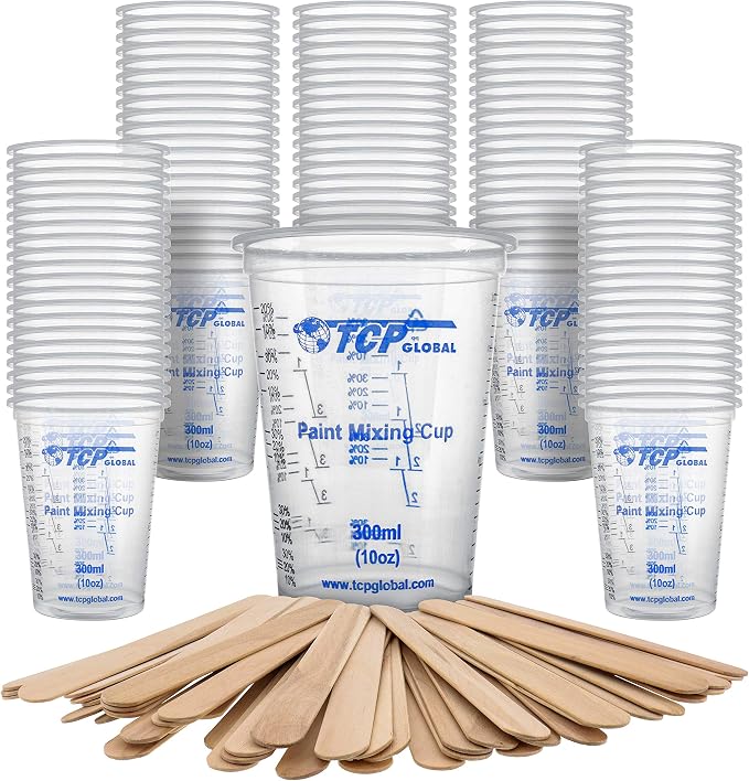 TCP Global 10 oz. Graduated Plastic Mixing Cups by TCPGlobal